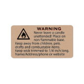 Kraft Paper Candle Warning Label (Voorkant)