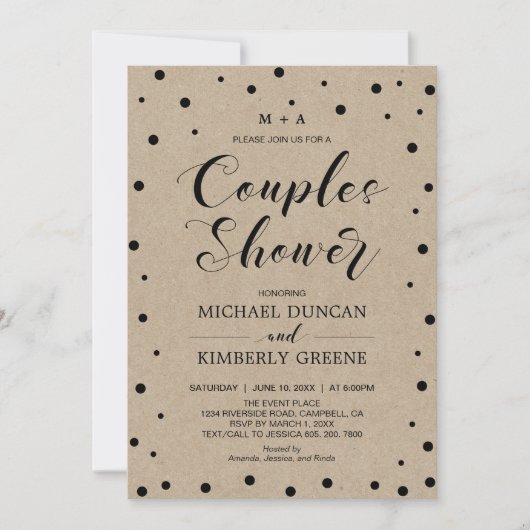 Kraft Paper & confetti | Weddenschappen voor paren Kaart (Voorkant)