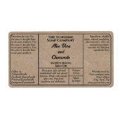 Kraft paper cosmetics bottle label 4 oz (Voorkant)