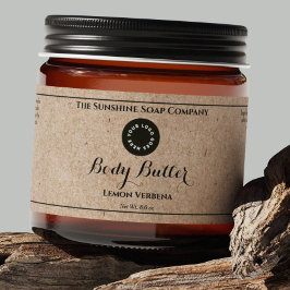 Kraft Paper Cosmetics Jar Label with Logo Waterfles Etiket