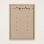 Kraft Paper Cursive Multiple Earring Display Kaart (Voorkant)