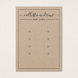 Kraft Paper Cursive Multiple Earring Display Kaart