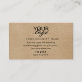 Kraft paper custom logo, bedankt visitekaartje (Achterkant)