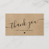 Kraft paper custom logo, bedankt visitekaartje (Voorkant)