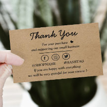 Kraft paper custom logo, bedankt