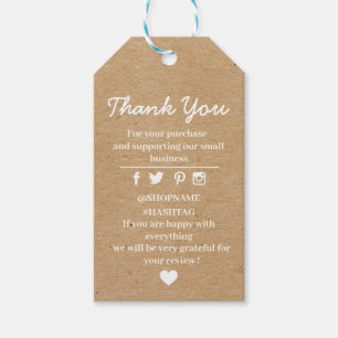 Kraft paper custom logo dank je cadeau labels cadeaulabel