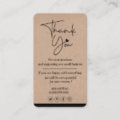 Kraft paper custom logo dank u visitekaartje (Voorkant)