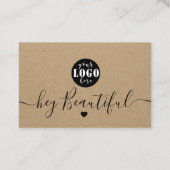 Kraft paper custom logo dank u visitekaartje (Achterkant)