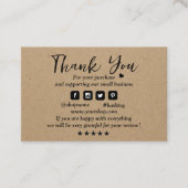 Kraft paper custom logo dank u visitekaartje (Voorkant)