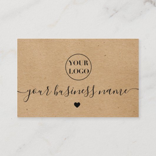 Kraft paper custom logo dank u visitekaartje (Achterkant)