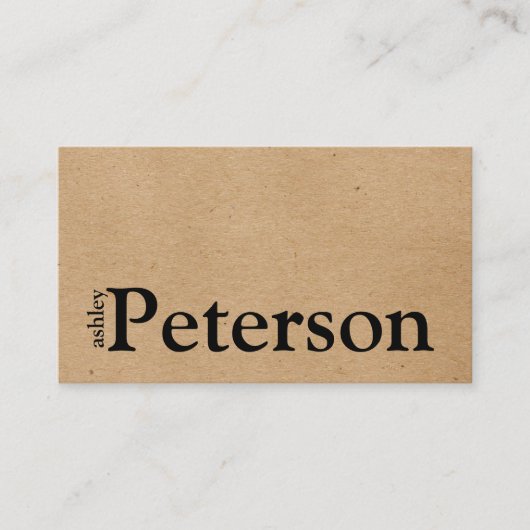 Kraft paper custom logo dank u visitekaartje (Voorkant)