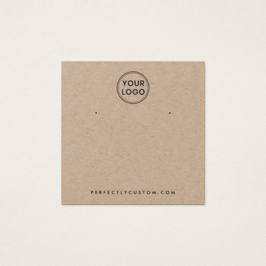 Kraft paper Custom logo earing display card Vierkante Visitekaartjes (Voorkant)