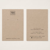 Kraft paper Custom logo earing display card Visitekaartje (Voorkant /achterkant)