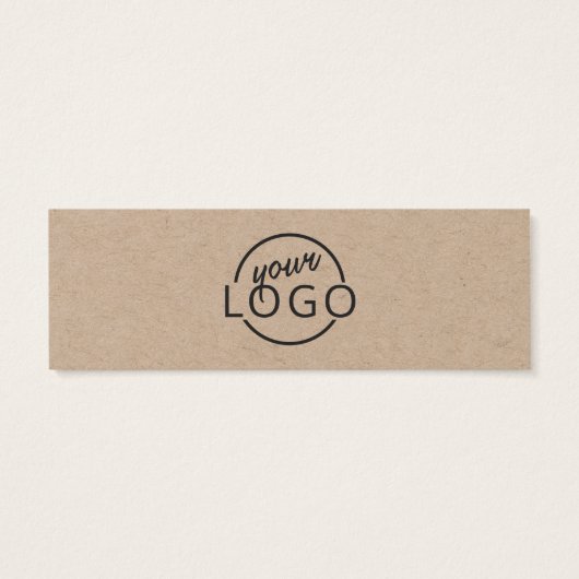 Kraft paper custom logo elegant script mini visitekaartjes (Achterkant)
