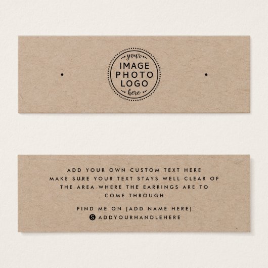 Kraft paper Custom logo stud earing display card Mini Visitekaartjes (Voorkant /achterkant)