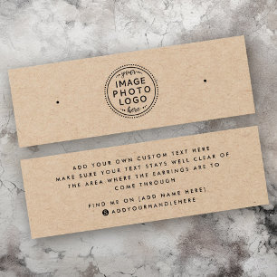 Kraft paper Custom logo stud earing display card Mini Visitekaartjes