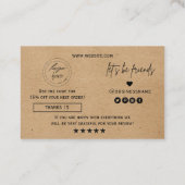Kraft paper custom logo thank you heart visitekaartje (Achterkant)