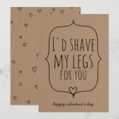 Kraft Paper Cute Heart Funny Valentijnsdag Feestdagenkaart (Voorkant / Achterkant)