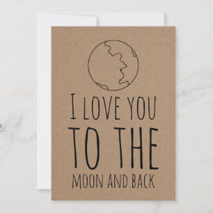 Kraft Paper Cute Moon Funny Valentijnsdag Feestdagenkaart