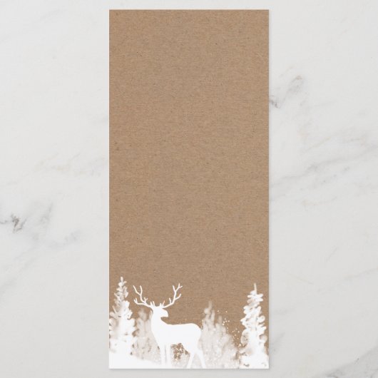 Kraft Paper Deer Kerstbruiloft Menu (Achterkant)