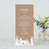 Kraft Paper Deer Kerstbruiloft Menu (Staand voorkant)