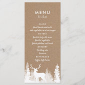Kraft Paper Deer Kerstbruiloft Menu (Voorkant)