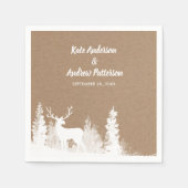 Kraft Paper Deer Kerstbruiloft Servet (Voorkant)