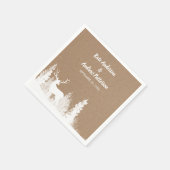 Kraft Paper Deer Kerstbruiloft Servet (Hoek)