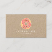 Kraft paper donut bakkerij snoeit schattig visitek visitekaartje (Voorkant)
