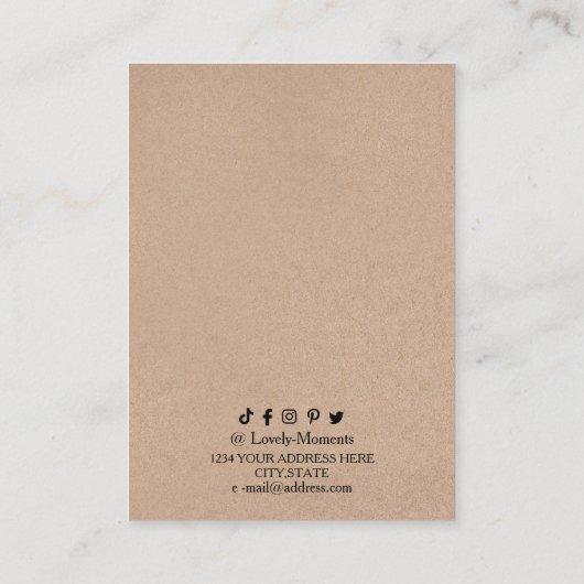 Kraft paper earning display card visitekaartje (Achterkant)