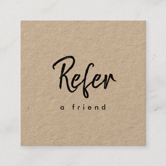 Kraft Paper Eenvoudig Modern Minimal Business Aanbevelingskaartje (Voorkant)