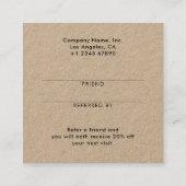 Kraft Paper Eenvoudig Modern Minimal Business Aanbevelingskaartje (Achterkant)