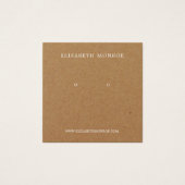 Kraft Paper Effect Earring Holder, Jewelry Display Vierkante Visitekaartjes (Voorkant)