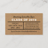 Kraft Paper Effect, Graduation Party Ticket Invite Informatiekaartje (Achterkant)