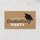 Kraft Paper Effect, Graduation Party Ticket Invite Informatiekaartje (Voorkant)