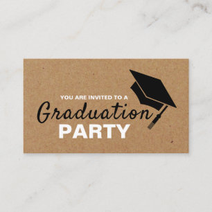 Kraft Paper Effect, Graduation Party Ticket Invite Informatiekaartje