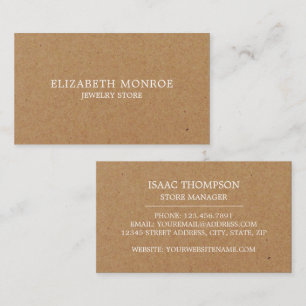 Kraft Paper-effect, juwelier Visitekaartje