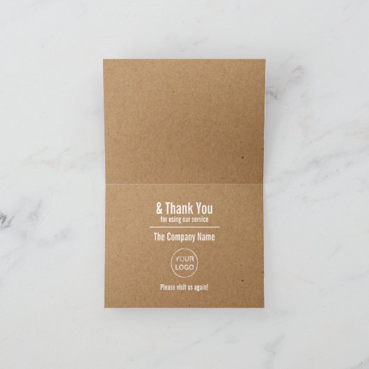 Kraft Paper-effect, klantendank-kaart Bedankkaart (Binnen)