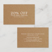 Kraft Paper Effect - Kortingsbon Kortingskaartje (Voorkant / Achterkant)