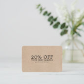 Kraft Paper Effect - Kortingsbon Kortingskaartje (Staand voorkant)