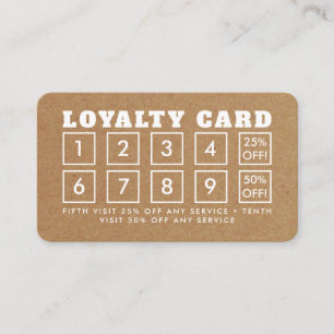 Kraft Paper Effect - Loyalty Kaart