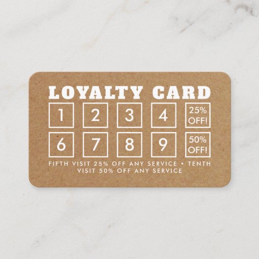 Kraft Paper Effect - Loyalty Kaart (Voorkant)