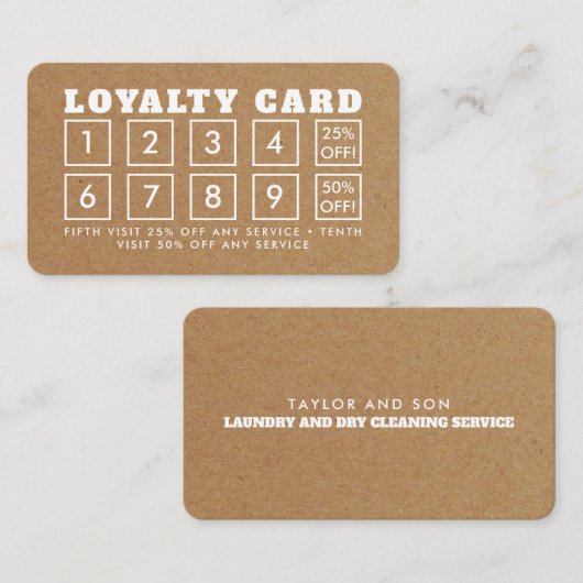Kraft Paper Effect - Loyalty Kaart (Voorkant / Achterkant)