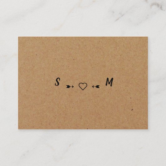 Kraft Paper-effect, sparen de datum Informatiekaartje (Achterkant)