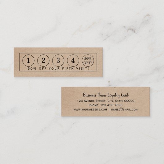 Kraft Paper Effect Strip — Loyalty Kaart (Voorkant / Achterkant)