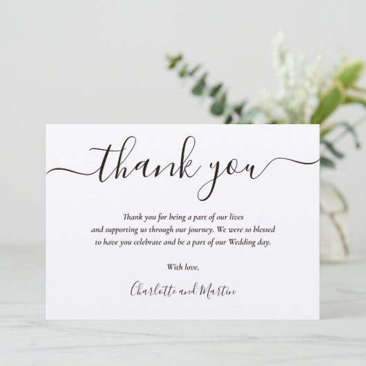 Kraft Paper Elegant modern script Bedankkaart (Staand voorkant)