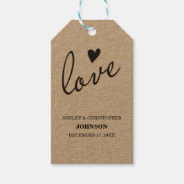 Kraft Paper Favor Tags - Liefde Cadeaulabel