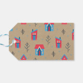Kraft Paper Festive Prettige feestdagen Realty Cadeaulabel (Achterkant Horizontaal)