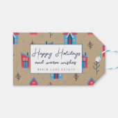 Kraft Paper Festive Prettige feestdagen Realty Cadeaulabel (Voorkant (Horizontaal))