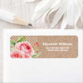 Kraft Paper Floral Wedding Return Address Labels (Insitu)
